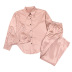 ropa interior de color sólido camisas de solapa pantalones conjuntos de pijamas de tres piezas NSMSY124736