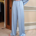conjunto de pijama de pantalón de manga larga de raso de color liso NSMSY124739