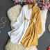 vestido camisero de manga larga con cordones delgados a juego (multicolor) NSYXG124753