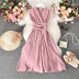 slim V-neck sleeveless solid color chiffon dress (multicolor) NSYXG124771