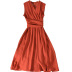 slim V-neck sleeveless solid color chiffon dress (multicolor) NSYXG124771