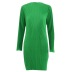 round neck long sleeve slim solid color dress NSSQS124786