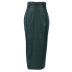 faldas de cuero mate de PU de color sólido de cintura alta delgada con abertura NSSQS124810