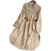 buttons solid color long sleeve lapel slim shirt dress NSYXG124852