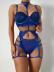 hanging neck sling wrap chest high waist solid color lace underwear set NSSSW124864