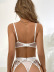 sling high waist wrap chest polka dots see-through underwear three-piece set NSSSW124865