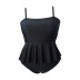 plus size sling backless ruffles solid color Tankini two-piece set NSJHD124889