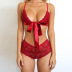 embroidery adjustable shoulder strap lace sexy lingerie set NSQMY124904