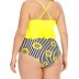 plus size printing high waist cross sling ruffle bikini two-piece set NSJHD124955