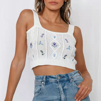 Crochet Knitted Embroidered Camisole NSYAY125655