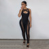 solid color hollow grid stitching backless slip jumpsuit NSRUI125008