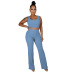 High Bullet Sleeveless high waist slim Solid Color vest and Pants Set NSMYF125024