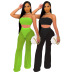 tube top slim high waist solid color perspective vest and pant set NSMYF125034