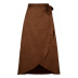 High Waist Stone Jacquard Satin Wrap Lace Up Skirt NSLDY125044