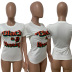 printing short sleeve round neck slim t-shirt NSLS125070