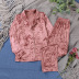 solid color velvet  long-sleeved lapel pajamas set NSMSY125083