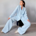 solid color cotton long-sleeved top elastic waist trousers two-piece pajamas set NSMSY125087