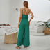 sleeveless sloping shoulders backless wide-leg solid color jumpsuit NSDF125097