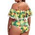 plus size sling ruffles floral one-piece swimsuit NSJHD125115
