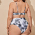 plus size sling hollow high waist tie dye gradient bikini two-piece set NSJHD125131