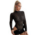 solid color tight-fitting bottoming vertical stripes high-neck long-sleeved one-piece underwear NSQMY125151