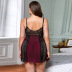 plus size mesh see-through deep V-neck sling lace nightdress with panties NSQMY125158