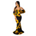 sunflower Printing One Word Neck Tube Top Dress NSMRF125190