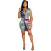multicolor sleeveless printed shirt dress NSMRF125193