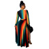 Print V-Neck long sleeve Dress NSMRF125201