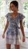 V-neck short sleeve lace-up flower printing dress NSJRM125256