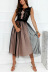sleeveless double-layer round neck mesh lace dress NSJRM125270