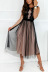 sleeveless double-layer round neck mesh lace dress NSJRM125270