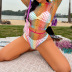 Arco iris ahueca hacia fuera la red de pesca de playa conjunto de trajes de baño encubrimientos NSMDN125283
