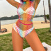 rainbow hollow out beach fishing net swimwear cover-ups set NSMDN125283