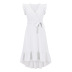 Sleeveless V-neck ruffle lace-up solid color chiffon dress (multicolor) NSHYG125299