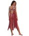 hand crochet long tassel stitching suspender beach outdoor cover-up (multicolor) NSOY125345