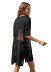 hollow round neck short sleeve loose slit solid color see-through beach outdoor cover-up NSOY125355
