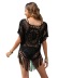 fringed hollow loose short sleeve solid color beach outdoor cover-up NSOY125357