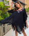 hand hook stitching fringed loose v neck beach outdoor cover-up NSOY125368