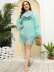 plus size fringed hollow long sleeve loose solid color beach outdoor cover-up NSOY125373