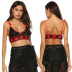 hand crochet deep V sling lace-up backless bikini top NSOY125385