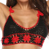 hand crochet deep V sling lace-up backless bikini top NSOY125385