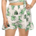 plus size print slim high waist fungus edge beach shorts NSOY125387