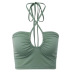 hanging neck backless wrap chest slim solid color vest NSBCG125411