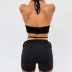 shorts ajustados de color liso con cordones y cintura alta NSBCG125422