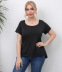 plus size round neck hollow short-sleeved solid color T-shirt NSOY125436