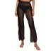 ruffles high waist slim solid color see-through beach pants NSOY125440