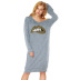 lip print slanted shoulder sequin long sleeve loose sweatshirt dress NSOY125443