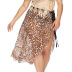 plus size leopard print irregular ruffled straps chiffon beach skirt NSOY125445