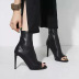 pu leather zipper open-toe fish mouth high-heeled boots NSGXL125452